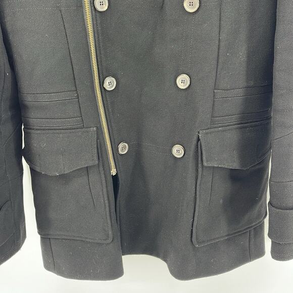 Reiss wool blend double breasted asymmetrical zip midi winter coat sz S - Picture 3 of 7